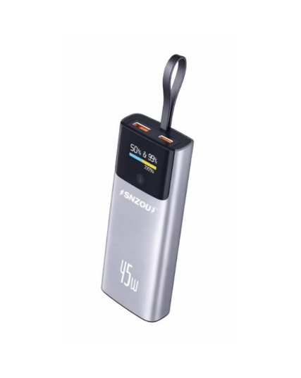 Snzou SN-935 Power Bank 10000mAh 45W Mini Charging Cable - Gray