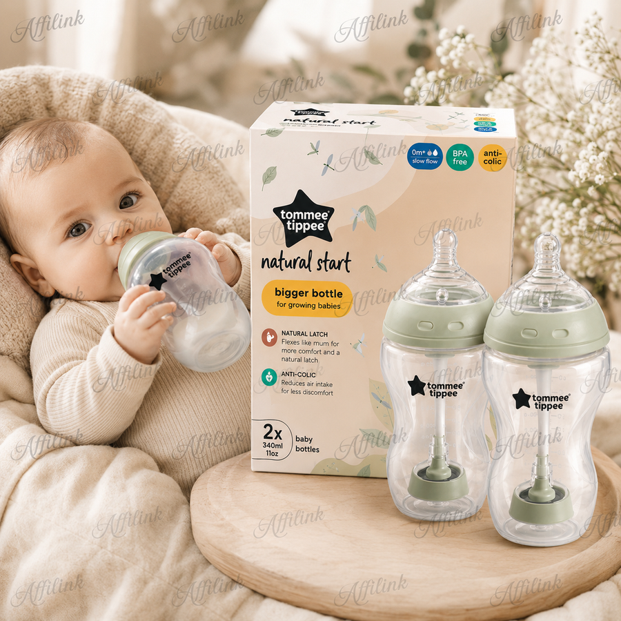 مجموعة رضاعة Tommee Tippee Natural Start (2 حبة) – سعة كبيرة للمواليد 0+