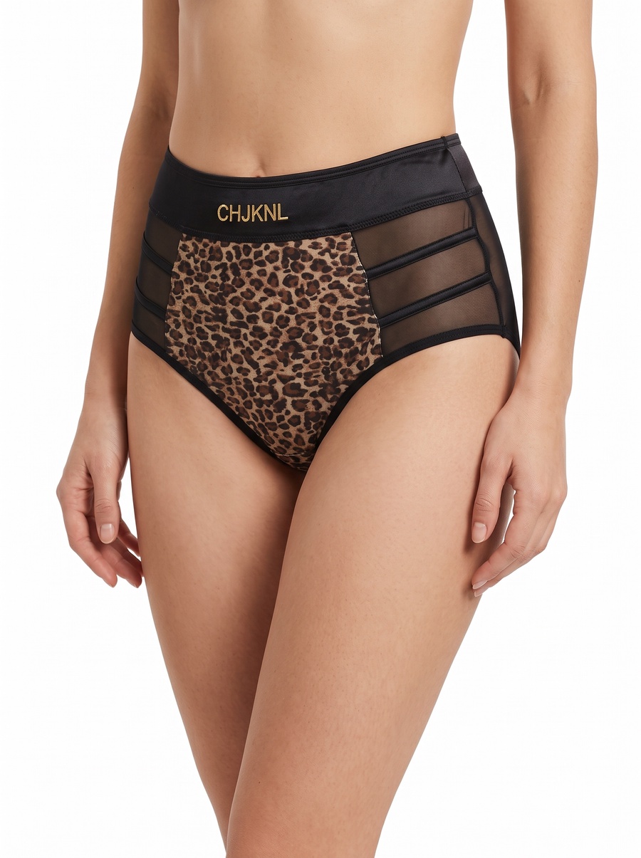 High Waisted Mesh Strappy Panties