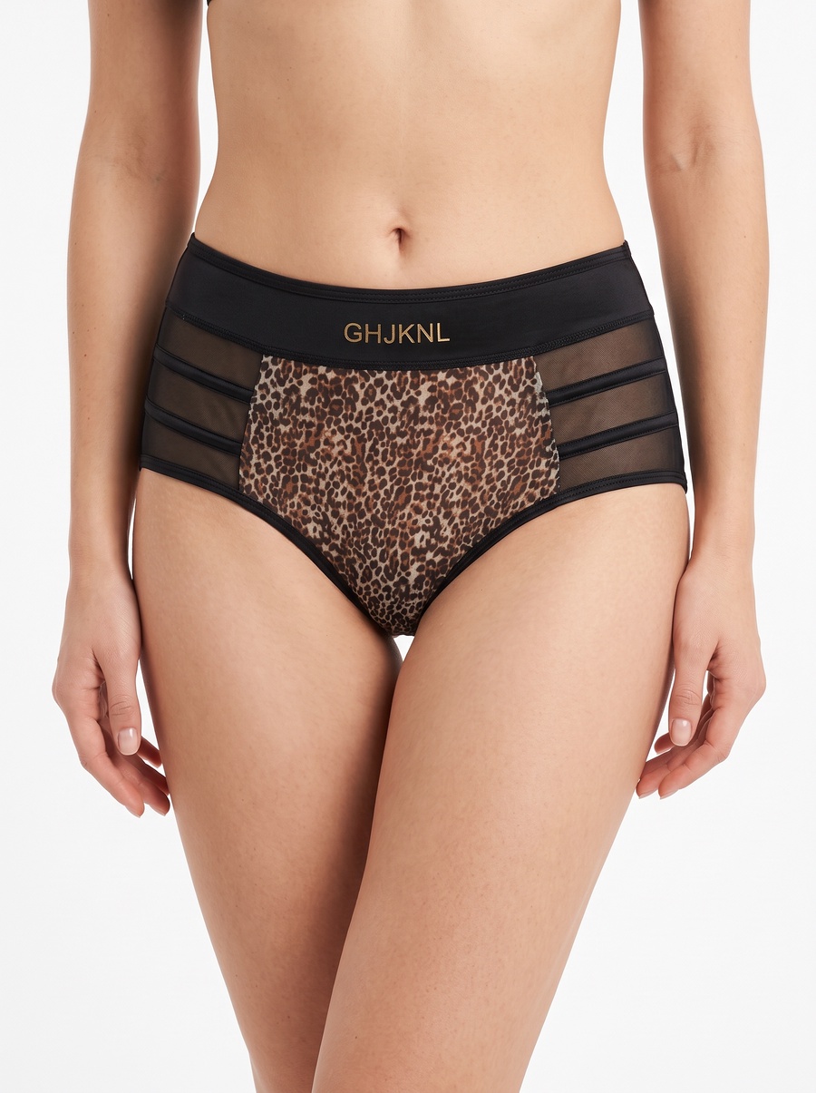 High Waisted Mesh Strappy Panties