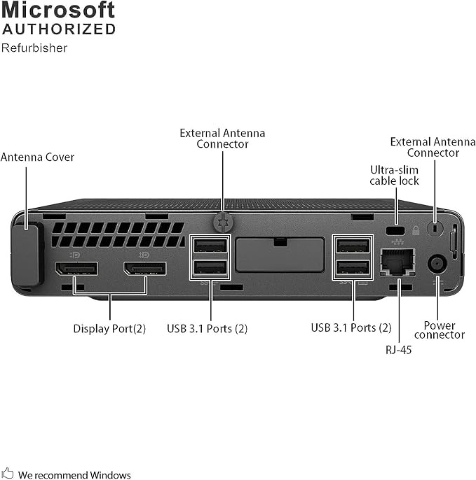 HP EliteDesk 800 G4 Mini Business Desktop Intel Core i5-8500T 16GB RAM 256GB SSD Windows 11 Pro (Used)