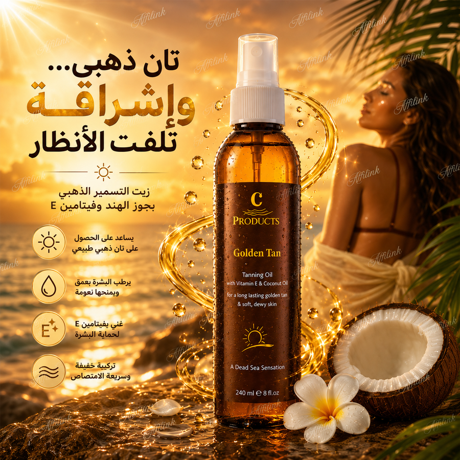 زيت التسمير الذهبي بجوز الهند وفيتامين E