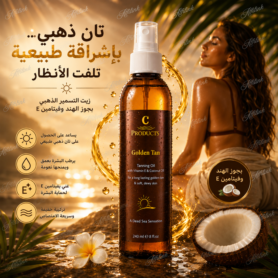 زيت التسمير الذهبي بجوز الهند وفيتامين E