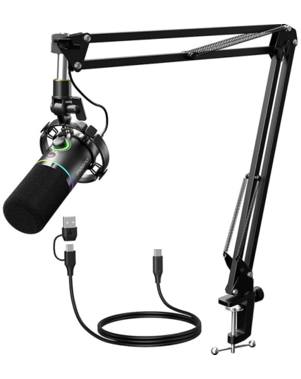 Maono PD200XS Podcast Dynamic RGB Gaming Wired Microphone Kit - Black