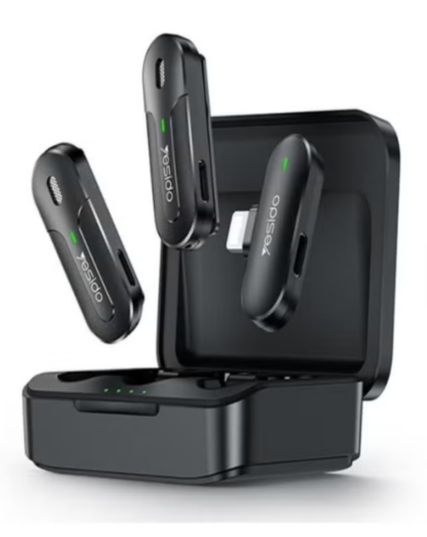 YESIDO KR16 2 in 1 Wireless Lavalier Microphone 8 Pin Receiver with Charging Box