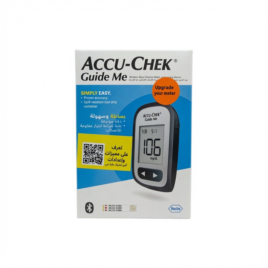 جهاز قياس السكر في الدم ACCU-CHEK GUIDE ME الألماني + 25 شريط
