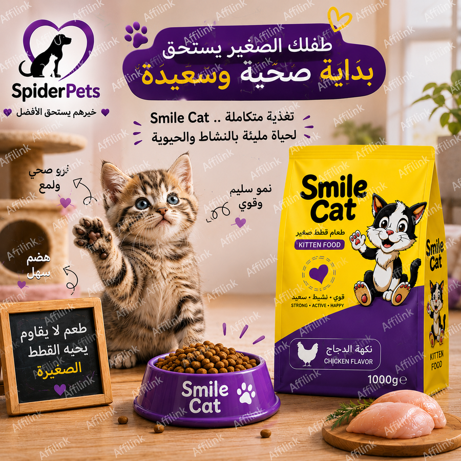 طعام القطط الصغيرة بالدجاج