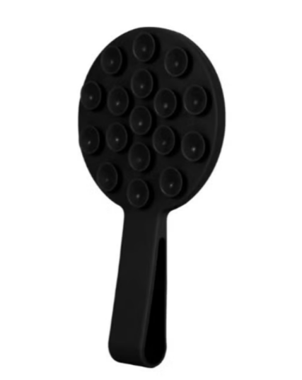 Generic Portable Silicone Magnetic Phone Holder, Adhesive Base, Round Design (BLACK)