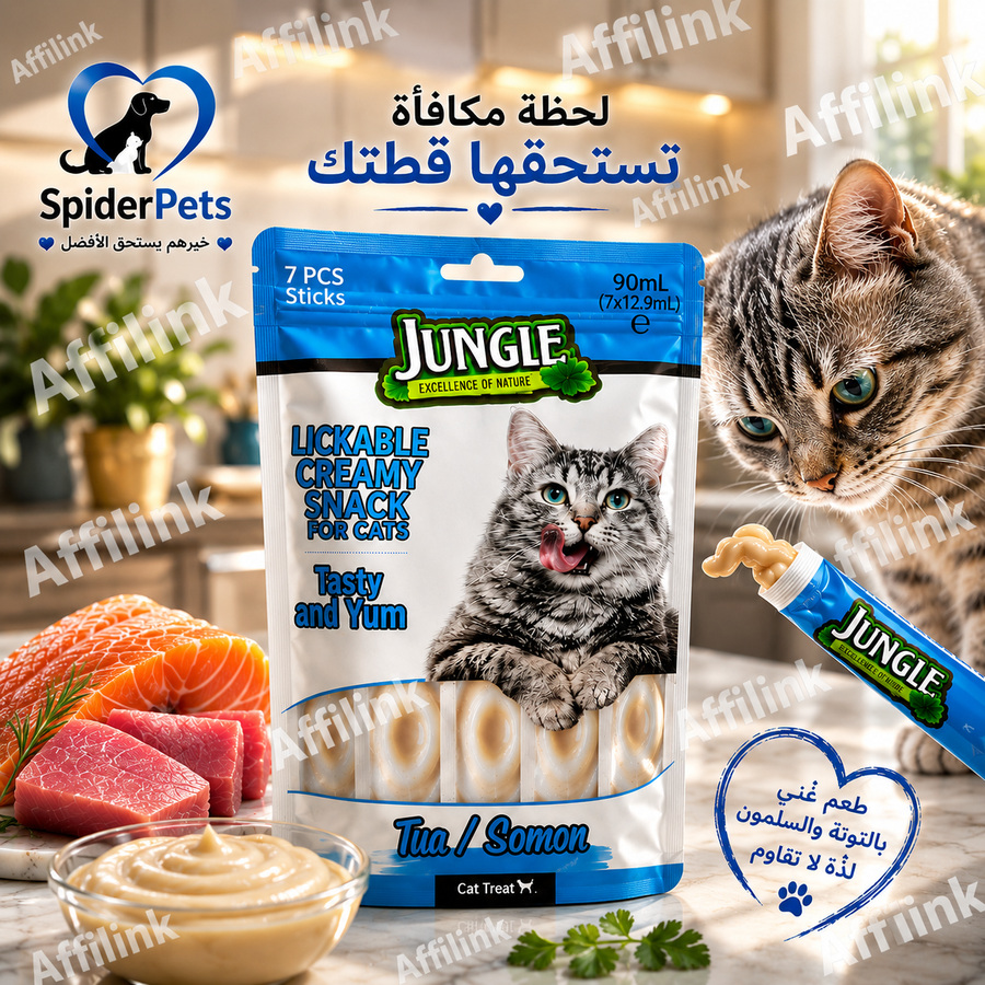 سناك كريمي بالتونة والسلمون للقطط