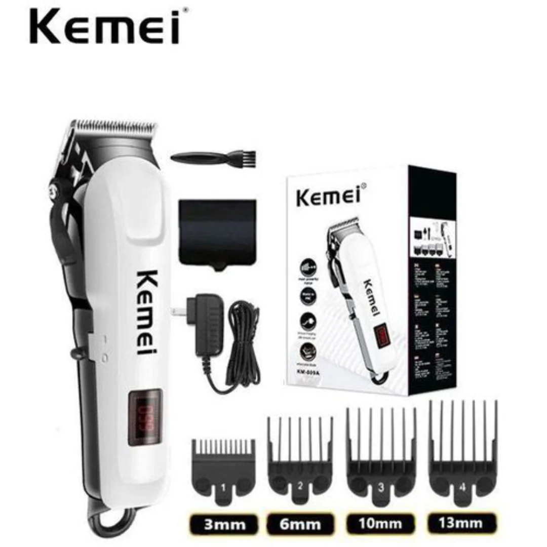 مشاركة هذا المنتج Kemei Kemei KM-809A ماكينة قص الشعر الاحترافية القابلة لإعادة الشحن بشفرات فولاذية