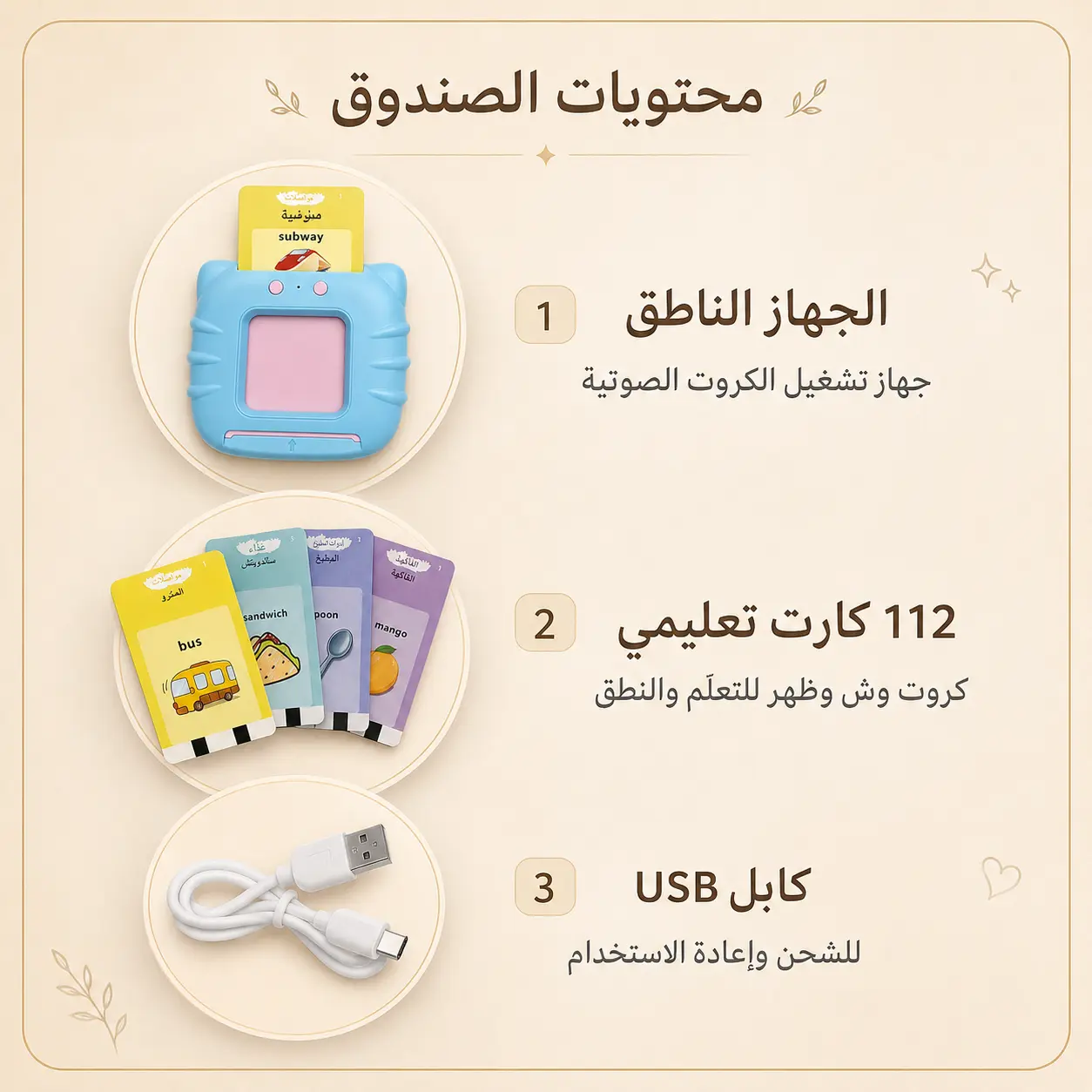 البطاقات التعليمية الناطقة للأطفال | Talking Flash Cards