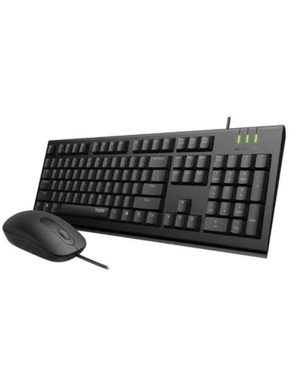 RAPOO X130Pro Wired Optical Mouse & Keyboard Combo -Black