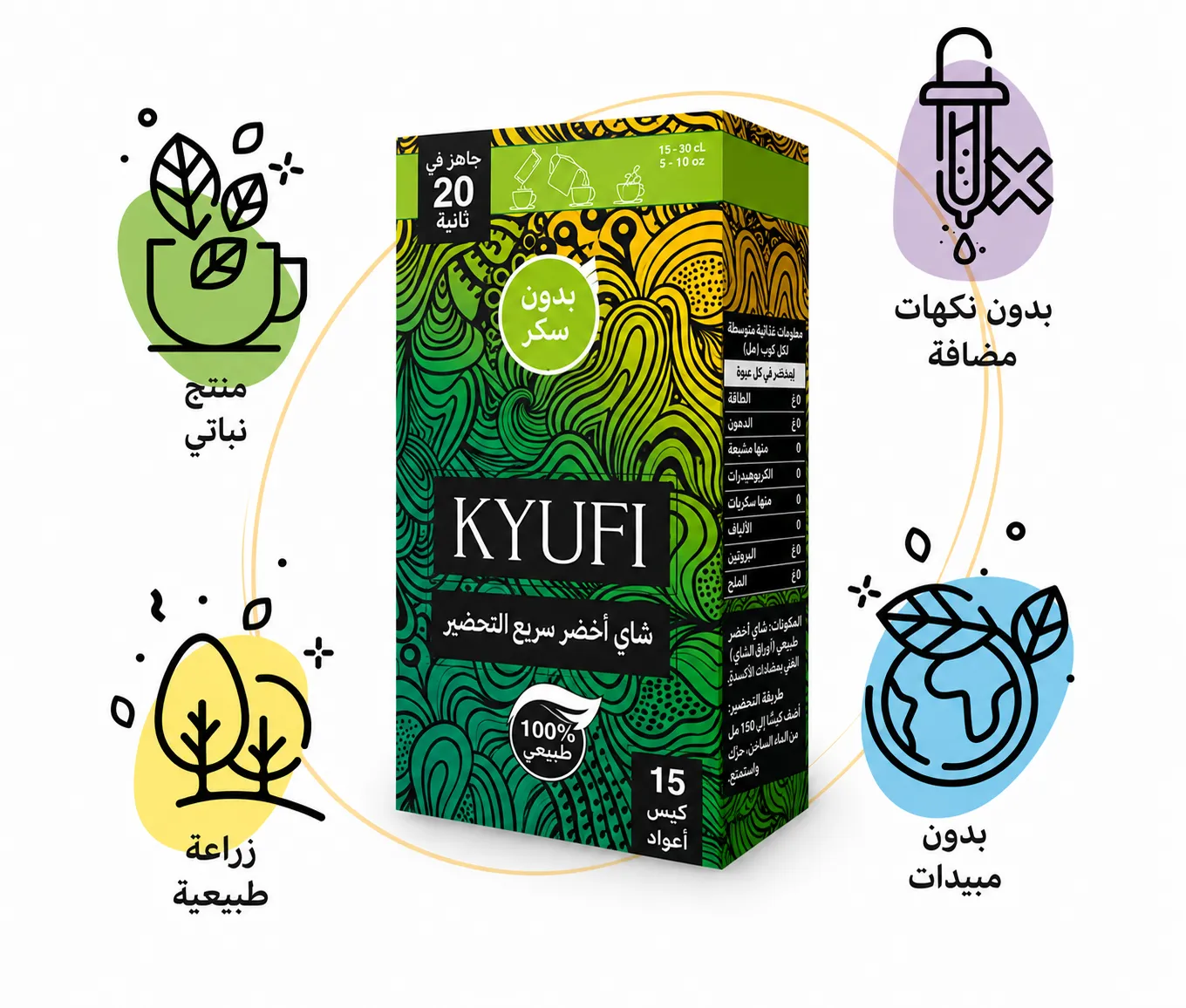 شاي أخضر بالنكهة الأصلية من KYUFI