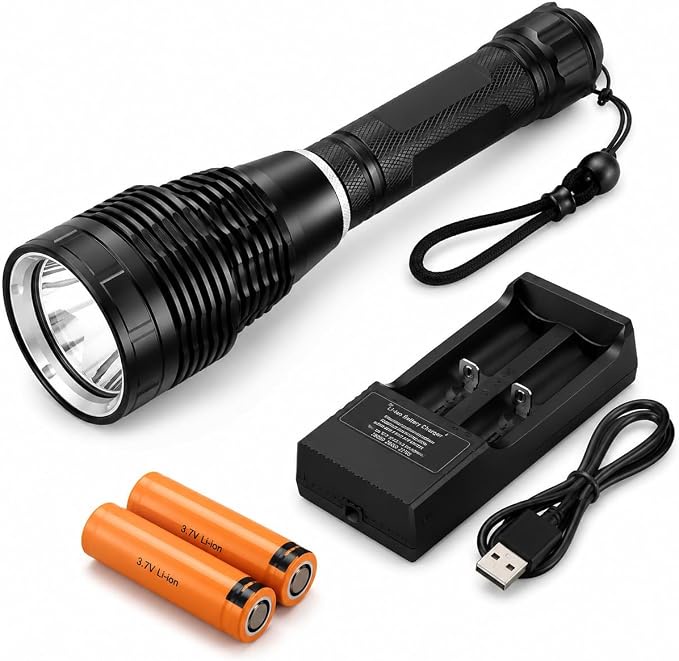 Powerful Waterproof Flashlight – Professional High-Brightness LED Light for Hiking and Emergencies|مصباح يدوي قوي مقاوم للماء – مصباح LED احترافي عالي السطوع للمشي لمسافات طويلة وحالات الطوارئ