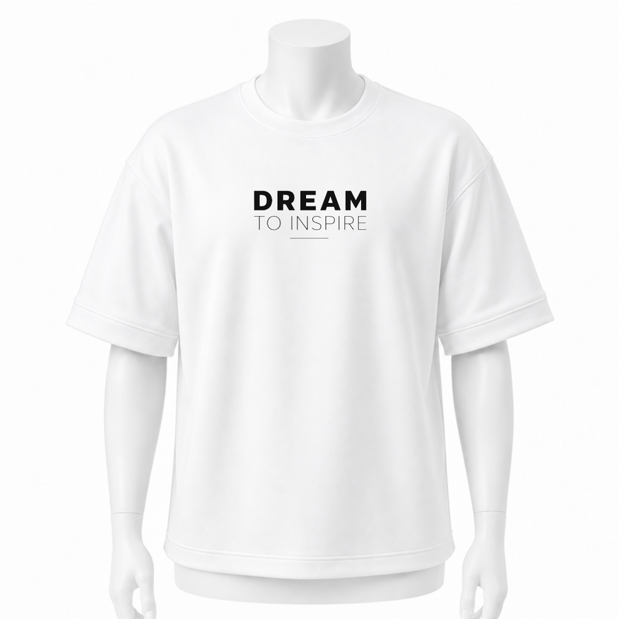 تيشرت ابيض اوفر سايز ( Dream )