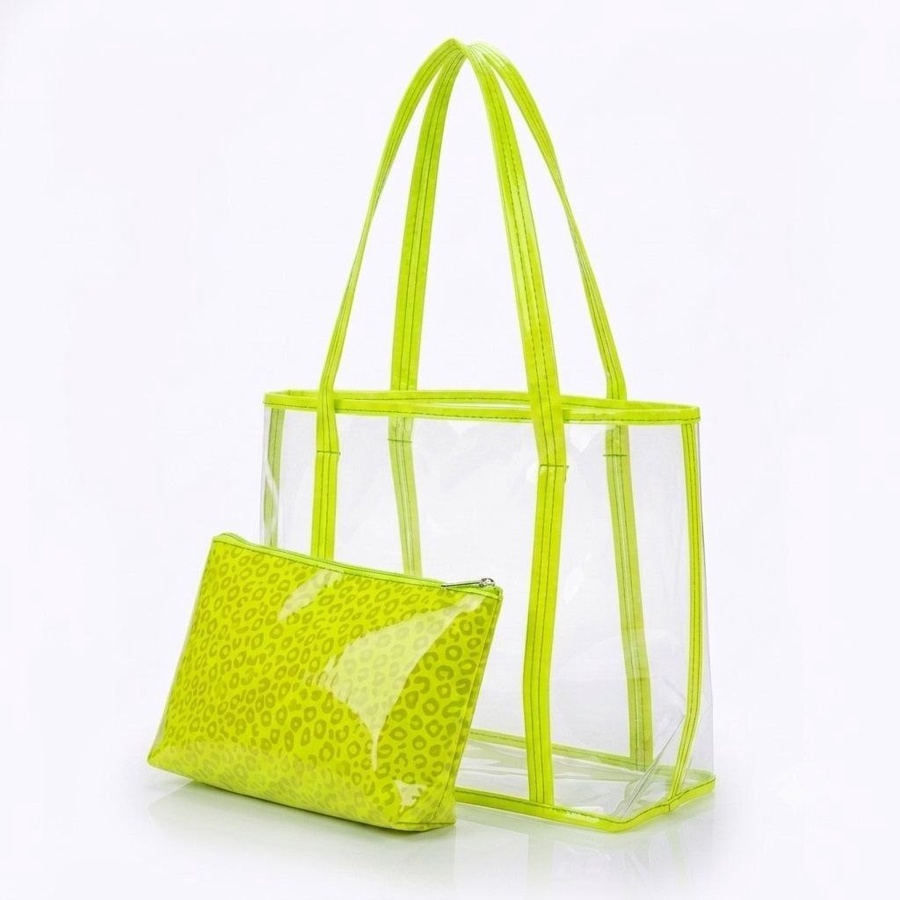 شنطة Tote شفافة (Clear Bag) عصرية مع شنطة داخلية بنقشة لامعة| Demand & Beyond
