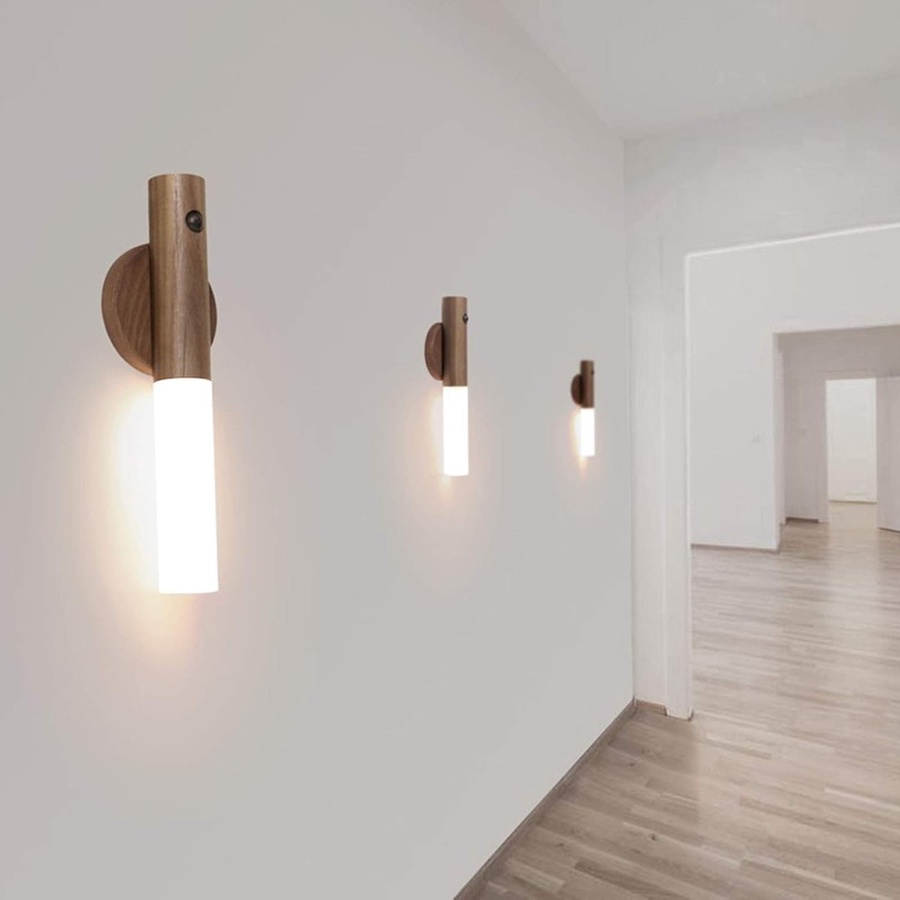 طقم مصباح حائط يعمل بالبطارية LED قابل للشحن USB مع مستشعر حركة ومغناطيس – إضاءة ذكية لاسلكية