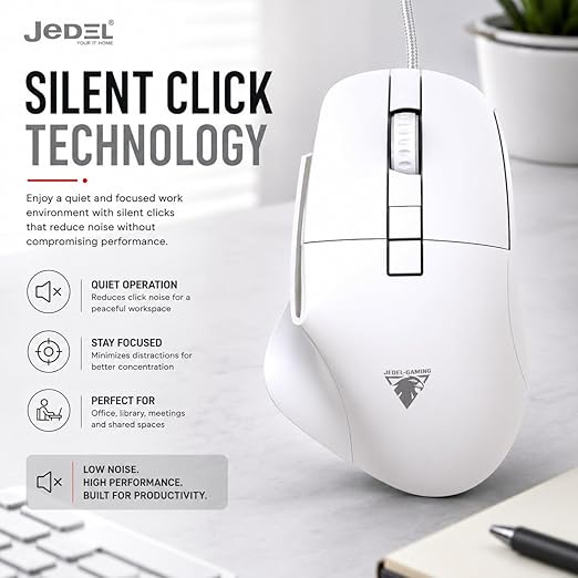 JeDEL CP102 ERGONOMIC DESIGN Comfortable Mouse white