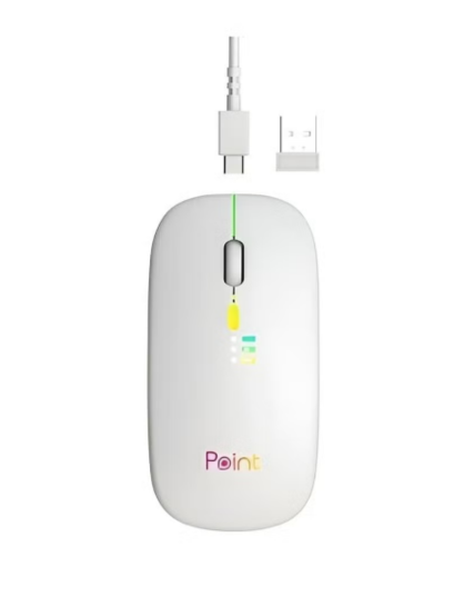 Point PT-20 Wireless Mouse - Modern Design-WHITE