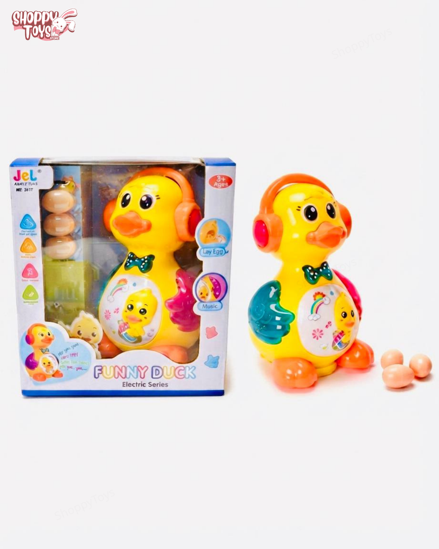 لعبة البطة الشقية التفاعلية (Funny Duck) - بتتحرك وتغني وبتبيض (مع 3 بيضات)