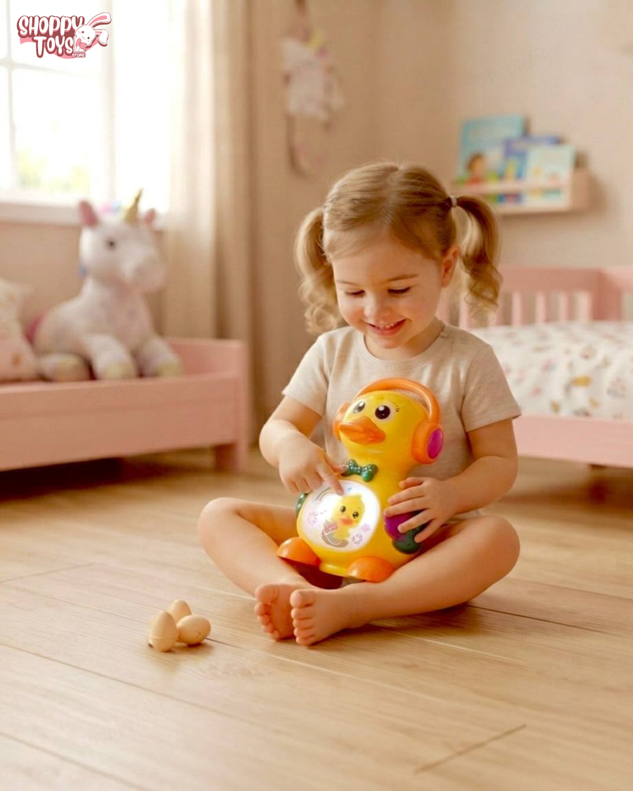 لعبة البطة الشقية التفاعلية (Funny Duck) - بتتحرك وتغني وبتبيض (مع 3 بيضات)