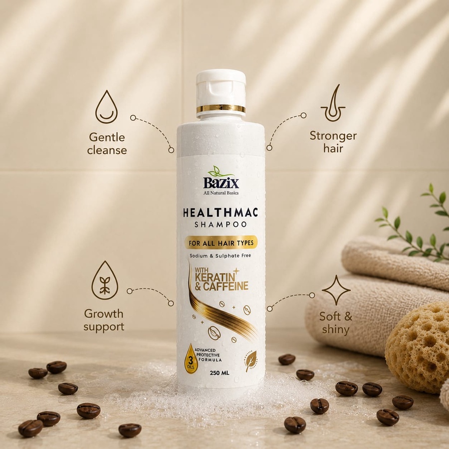 هيلثماك شامبو الكيراتين والكافيين | Healthmac Keratin and Caffeine Shampoo