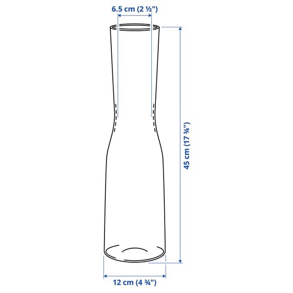 Vase, clear glass, 45 cm ikea