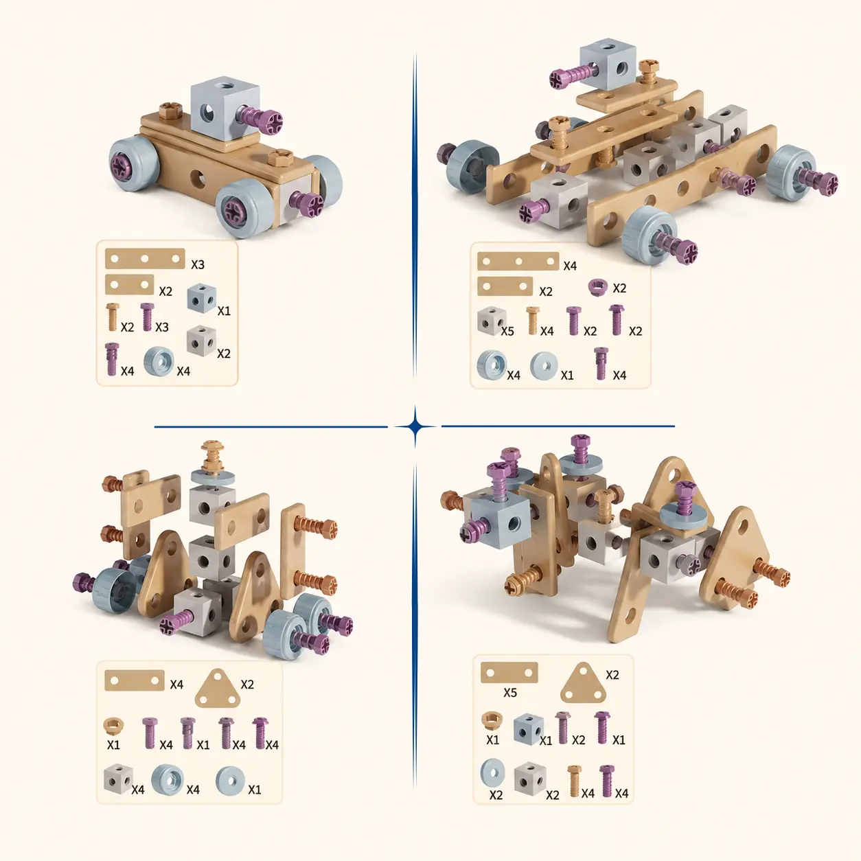 ورشة المهندس الصغير  144 قطعة | Little Engineer DIY Building Set 144PCS