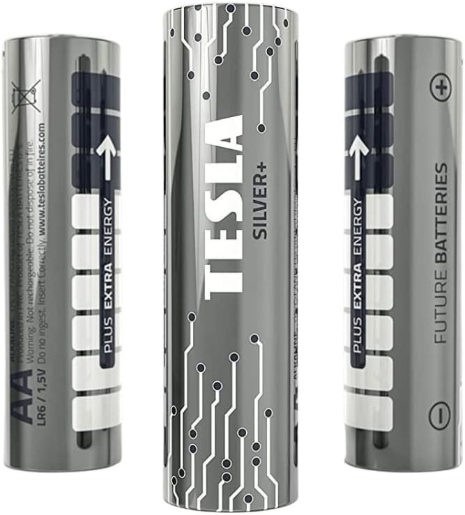 TESLA BATTERIES AA ALKALINE LR6 / 1.5V SILVER+ 4 PCS