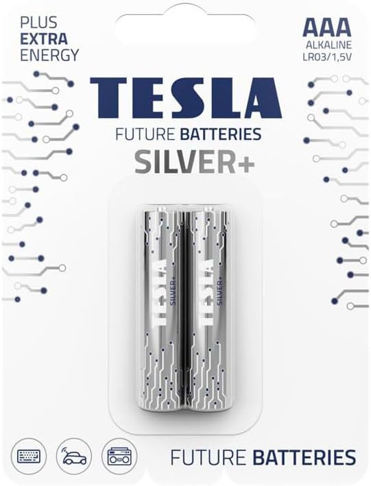 TESLA BATTERIES AAA LR03 / 1.5V SILVER+ 2 PCS