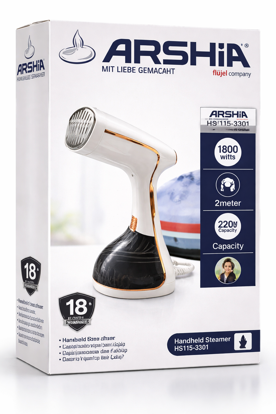 ARSHIA Handheld Garment Steamer 1800WATT - 220ML
