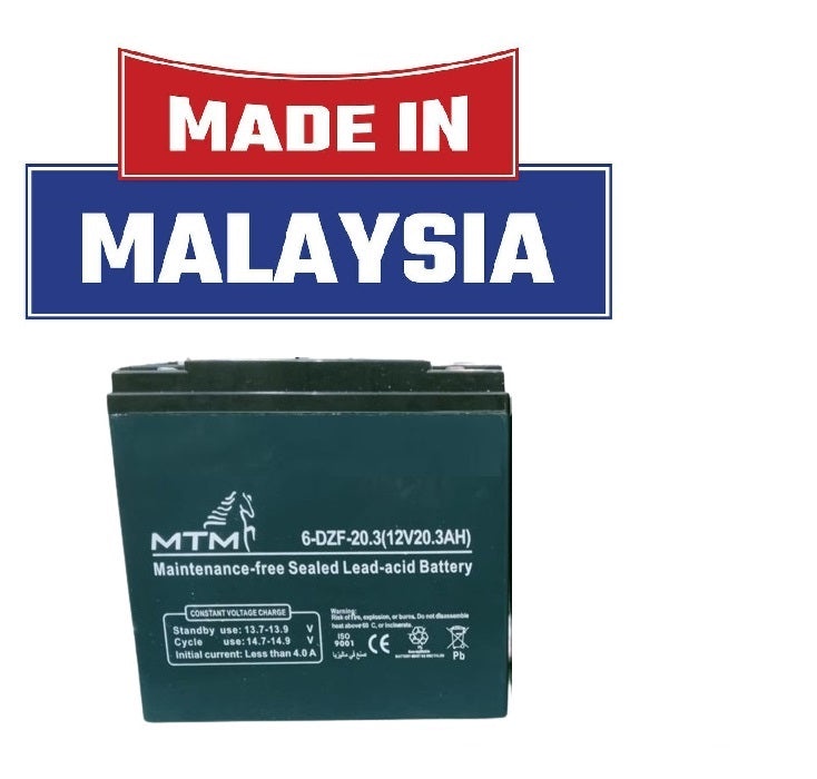 6-MTM-GEL BATTERY 12 V 20.3 AH DZF made in Malaysia