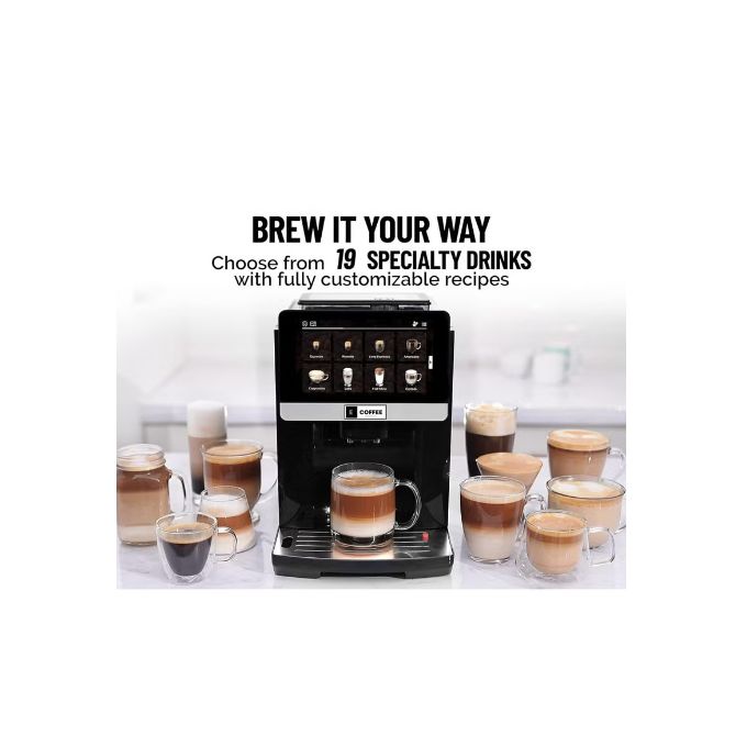 Ecoffee Cup Automatic Coffee Maker with Integrated Grinder - 1550 Watt Black