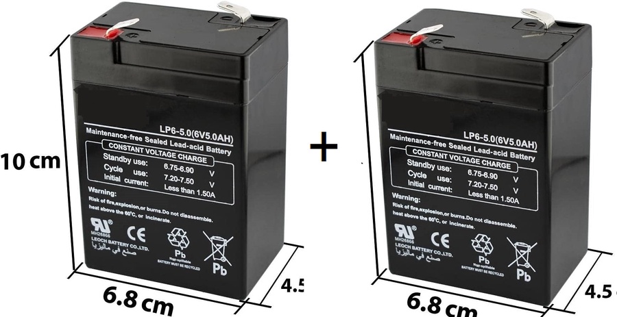 6V 4.5A rechargeable battery made in Malaysia (1+1)