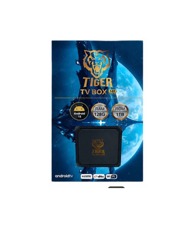 تيجر تي في بوكس Tiger TV Box أندرويد 15 بدقة 14K Ultra HD