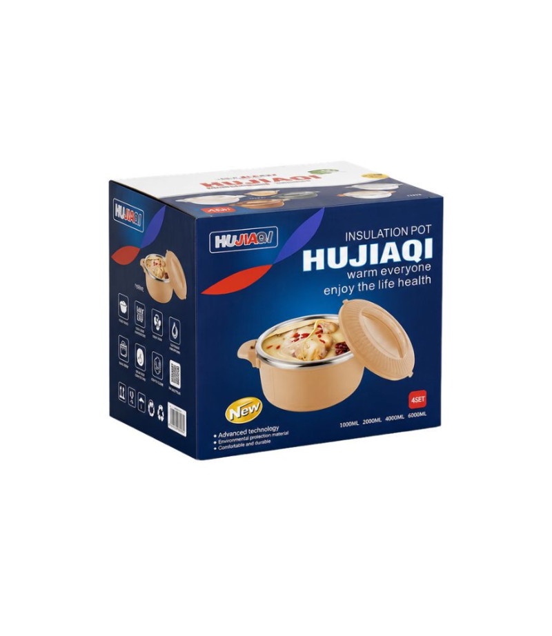 طقم حافظات طعام حرارية Hujiaqi من الستانلس ستيل