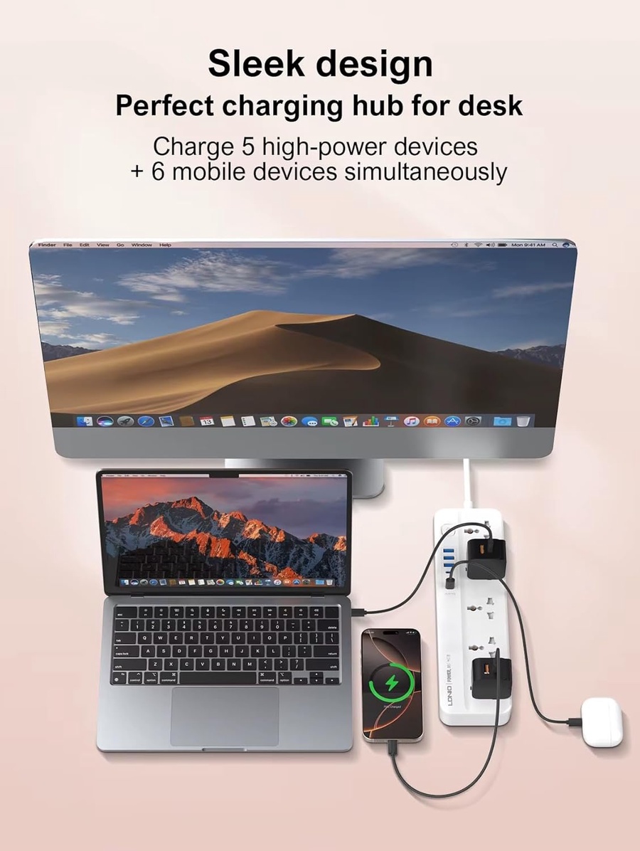 LDNIO SC5614C 2500W Universal Power Socket with PD 20W Fast Charging