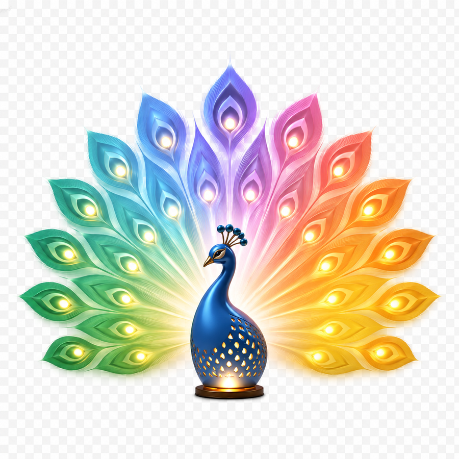 🌈 إضاءة طاووس ساحرة
