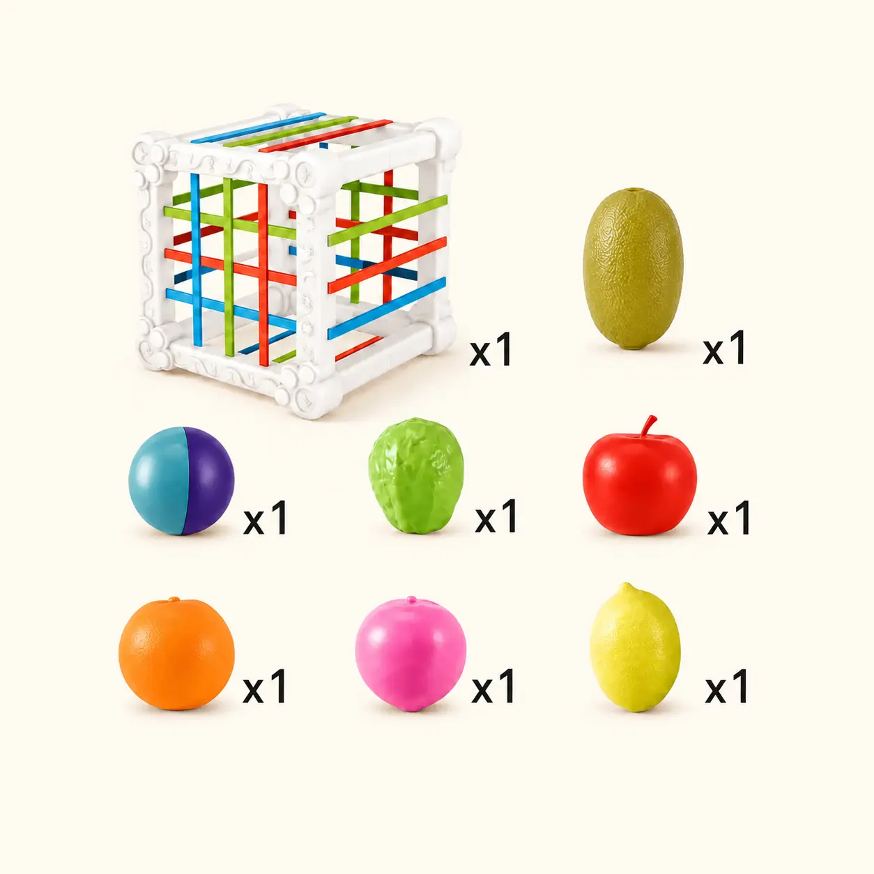 مكعب الفواكه الذكية للاستكشاف | Fruit Pull & Push Activity Cube