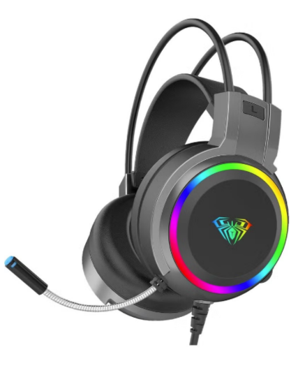 AULA S608 Wired Gaming Headset – Black