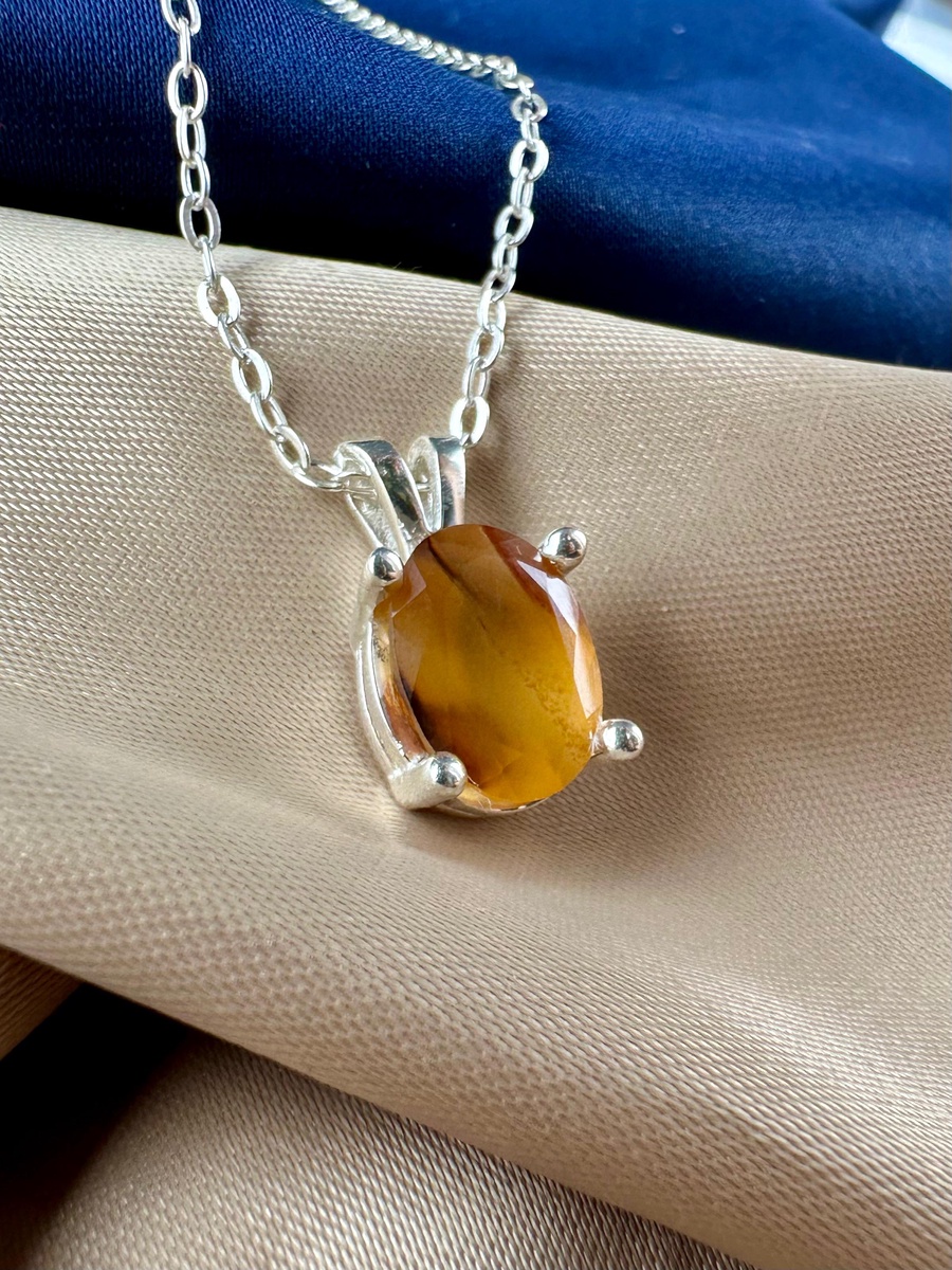   Agate 925 Silver Pendant- IGI Certified - Simple Split Hanger Design