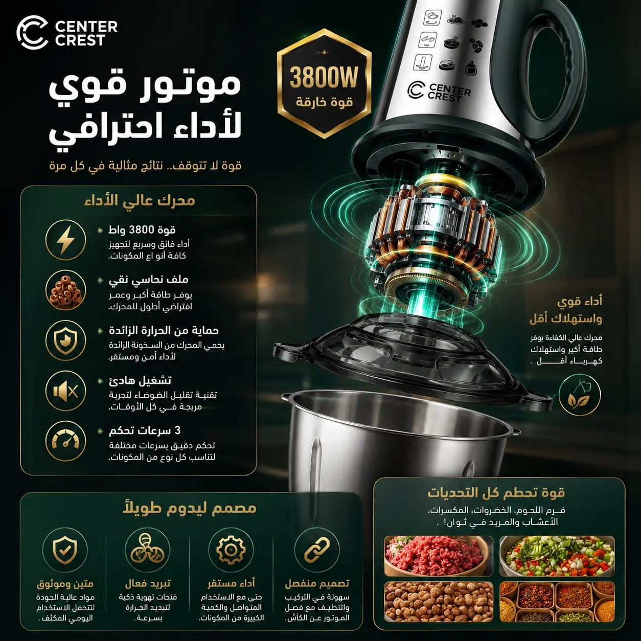 محرك 3800 واط سنتر كريست