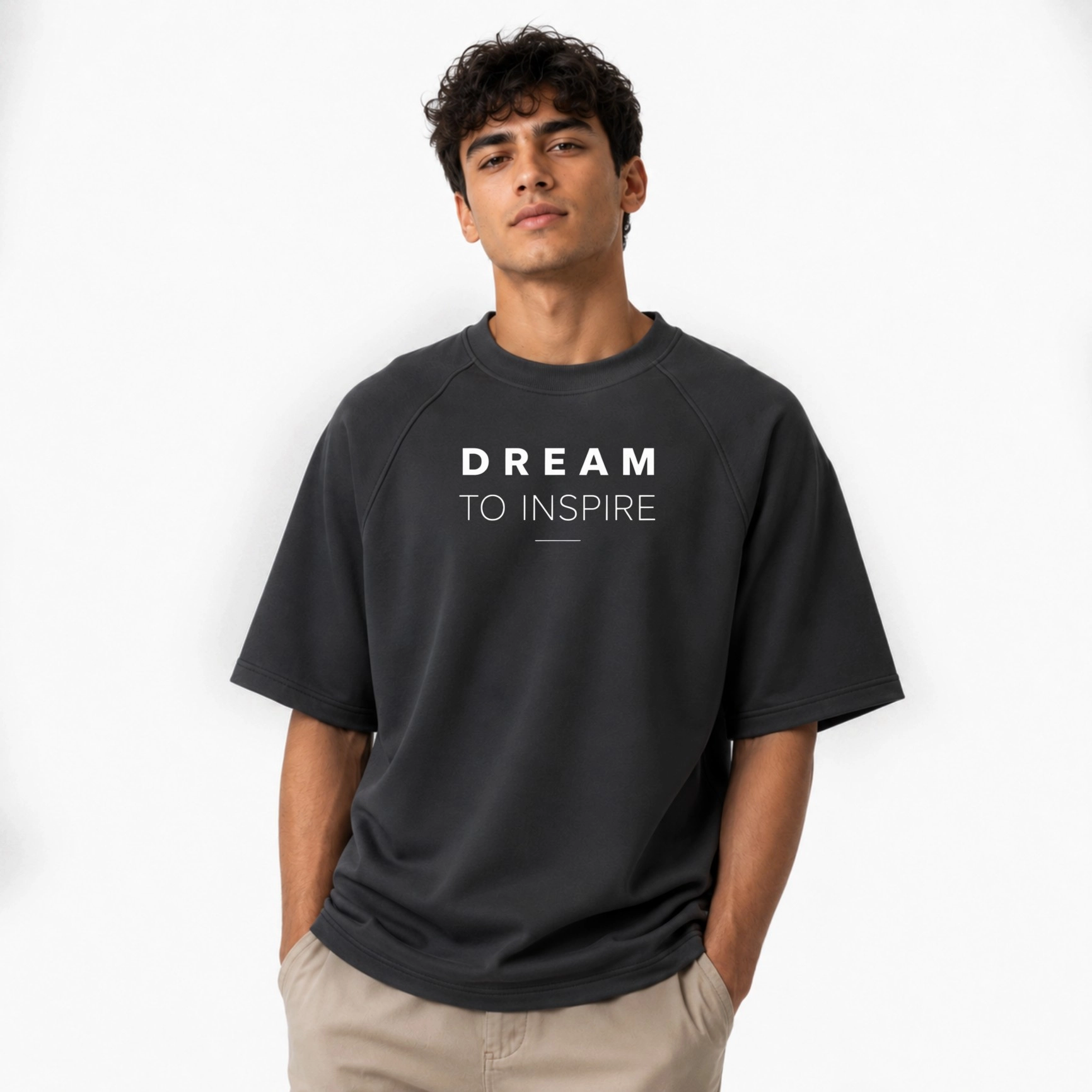 تيشرت رمادي غامق ( Dream )
