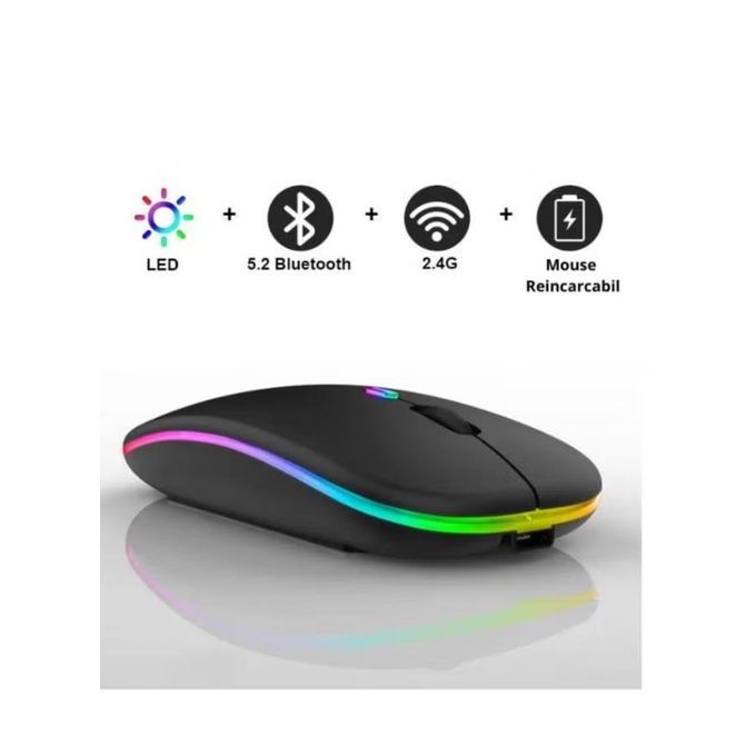 ماوس لاسلكي صامت موديل HP-W10  ملمس القطيفة RGB قابل للشحن تايب سي