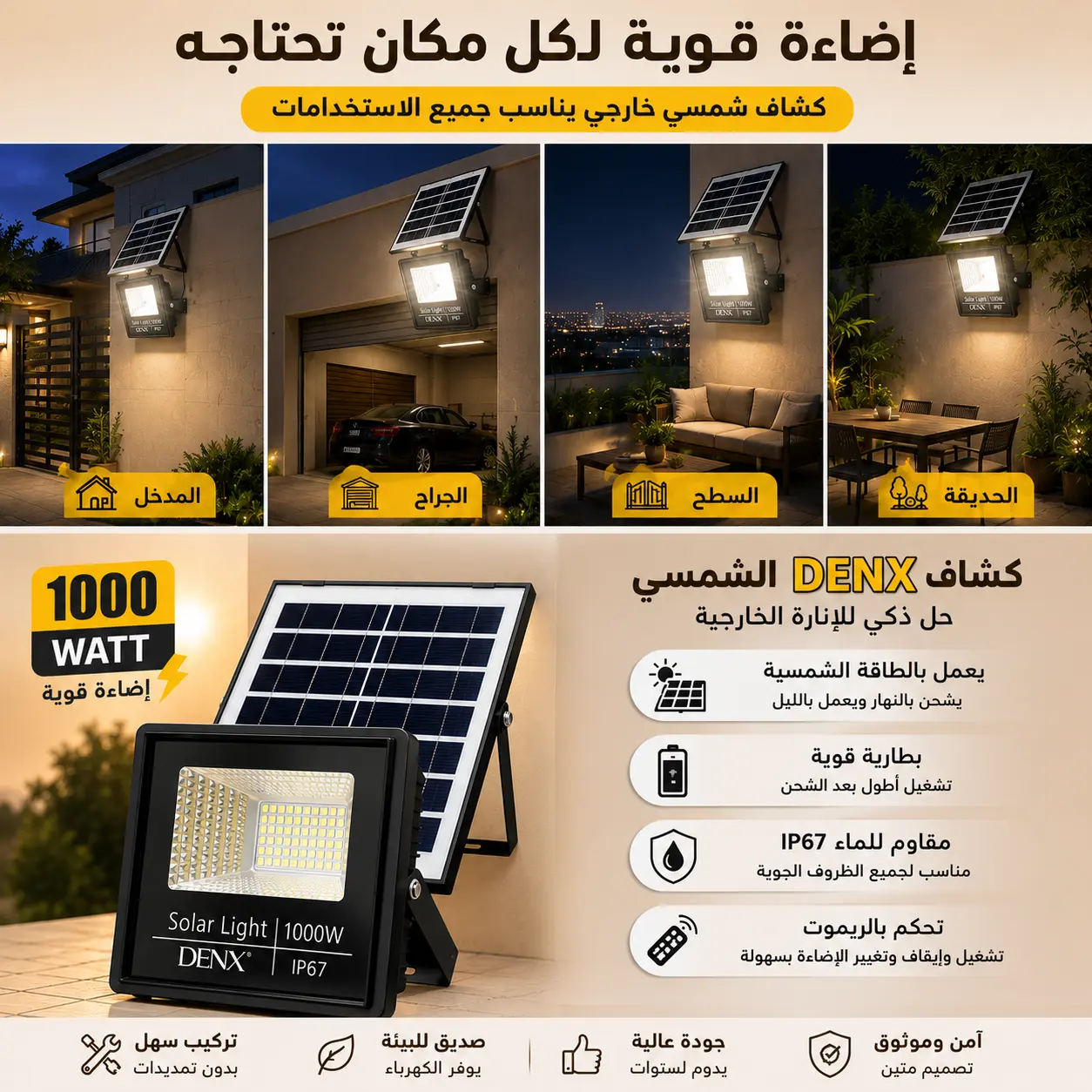 استخدامات كشاف DENX الشمسي