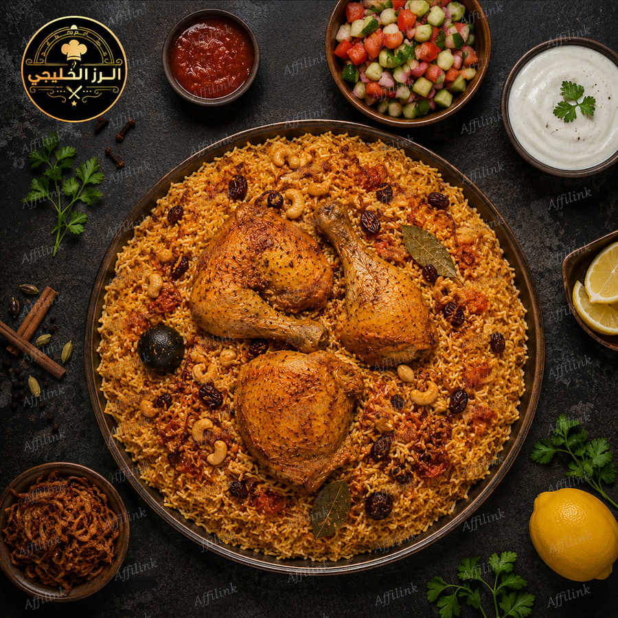 كبسة الدجاج على الأصول – دجاج طري وأرز فاخر بالبهارات العربية الأصيلة