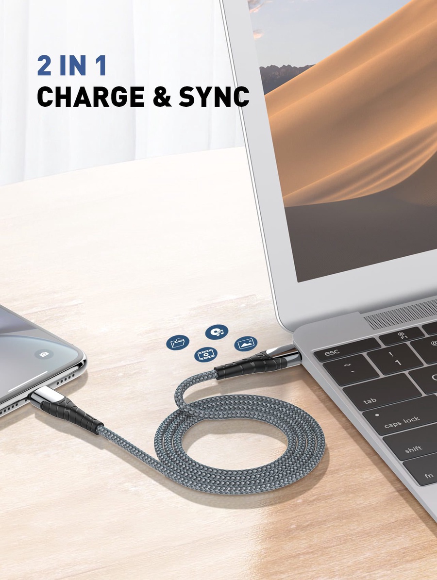 LDNIO LC111 USB-C to Lightning PD 30W Fast Charging Cable - Grey