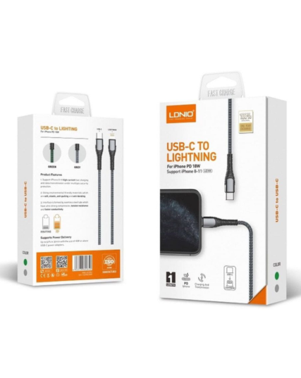LDNIO LC111 USB-C to Lightning PD 30W Fast Charging Cable - Grey