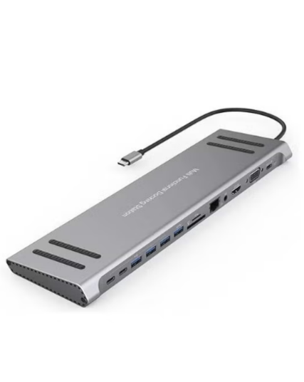 ONTEN 14-in-1 USB-C Docking Station with HDMI, VGA, PD 3.0 & 4 USB Ports