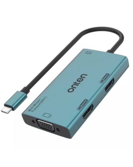 ONTEN M206 4-in-1 USB-C Hub with Dual HDMI, VGA & 3.5mm Audio